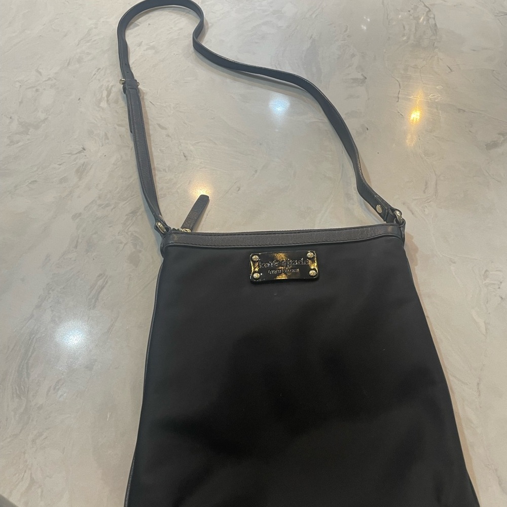Kate Spade nylon Black Crossbody Bag with Gold Hardware